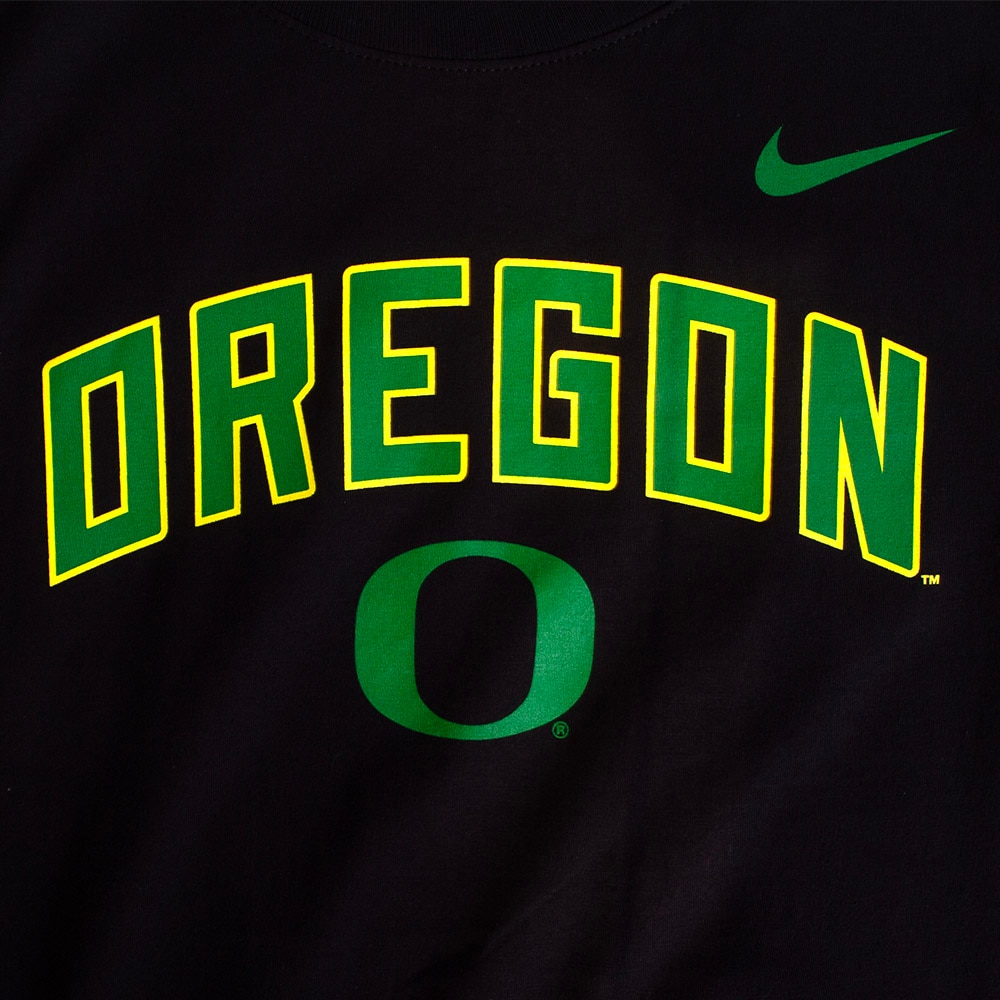 Classic Oregon O, Nike, Black, Crew Neck, Cotton, Kids, Youth, Arched Oregon, T-Shirt, 766315